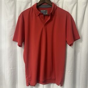 Twillory Athleisure Performance Polo Men L Red Wicking Wrinkle Free Golf Prep EC